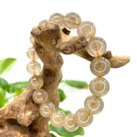 Чётки кварц с рутилом 18 бусин 11 мм