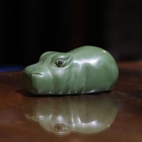 Фигурка глина зелёная Бегемот 