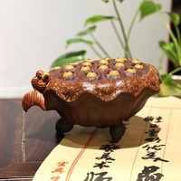 Фигурка глина Коробочка лотоса коричневая
