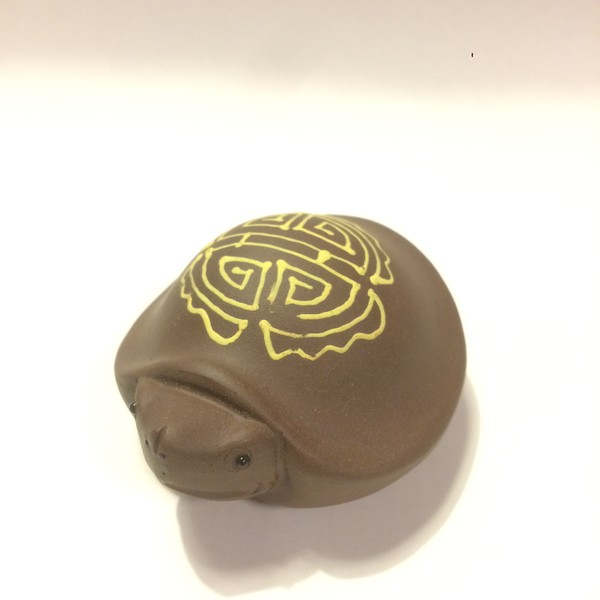 Фигурка глина "Черепаха", коричневая