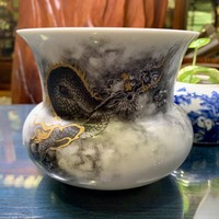 Чайный пруд ваза фарфор Черный дракон 650 мл