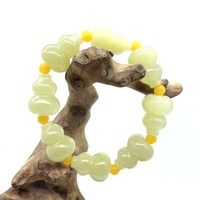 Четки нефрит тыква хулу 8 бусин 22х16 мм