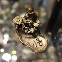 Сян Лу бронза монах в медитации обратный сян