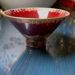 Чашка фарфор Медная глазурь с орнаментом 90 мл