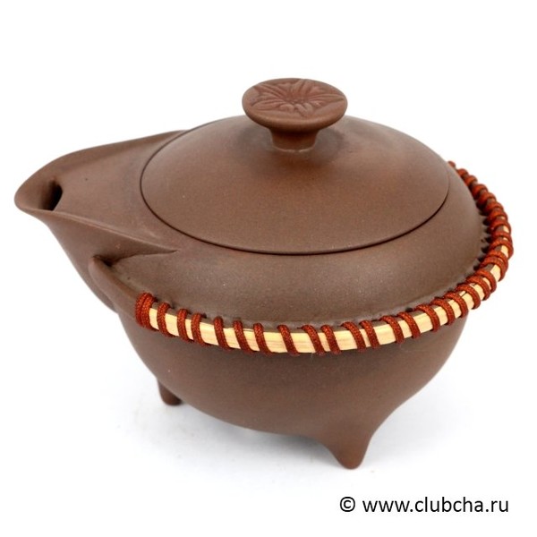 Чайник коричневая глина "Летающая тарелка" 150 мл