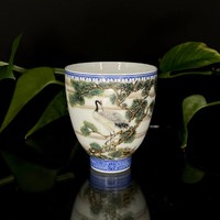 Чашка фарфор Сосна и журавль 110 мл