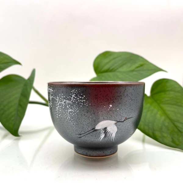 Чашка фарфор глазурь журавли 90 мл
			