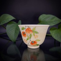 Чашка фарфор глазурь хурма и монеты 85 мл