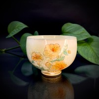 Чашка фарфор глазурь цветы 130 мл