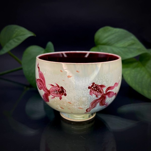 Чашка фарфор глазурь золотые рыбки 125 мл
			