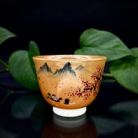 Чашка фарфор глазурь горный пейзаж 55 мл