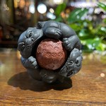 Фигурка глина зеленый Дракон с жемчуиной